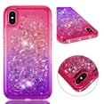 thumbnail image 2 of Mignova iPhone X , iPhone Xs Flash Case, Durable and Cute Colorful Quicksand Series Bling Diamond Flowing Liquid Floating Shockproof Cover case for Apple iPhone X , iPhone Xs 5.8 inch - Red+Purple, 2 of 6