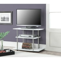 Convenience Concepts Designs2Go 32" Three-Tier TV Stand in White Wood Finish