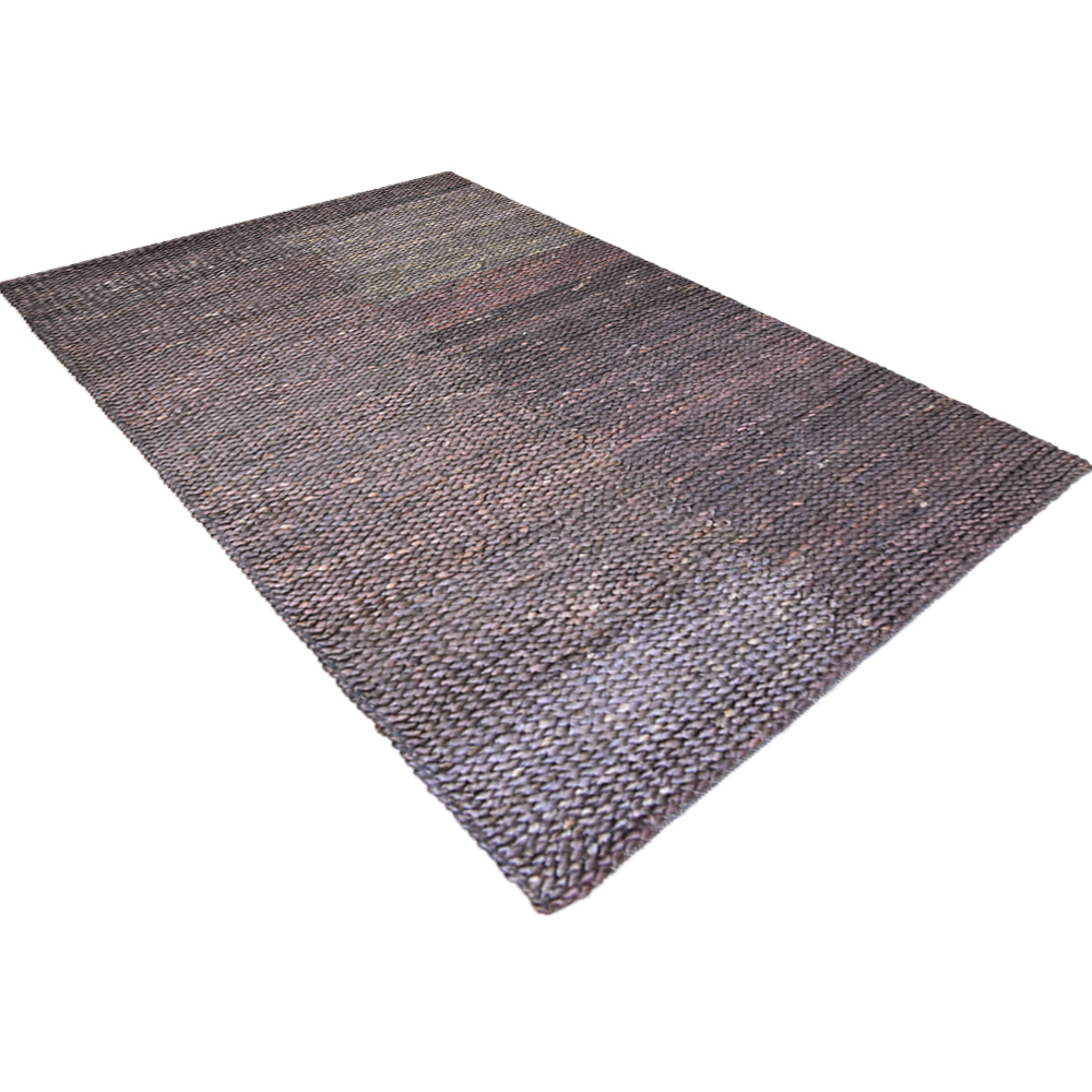 Hand Woven Jute Eco-Friendly Area Rugs - 3'X5', Rectangle Shape, Brownish Charcoal Color, Solid Plain Pattern, High Pile, Natural Fiber, Outdoor Indoor Handmade Area Rugs For Living Room (J00023)