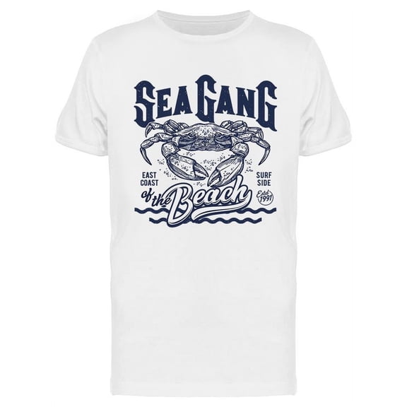 Smartprints Mens Graphic Tee - Sea Gang Beach - Regular Fit 100% Cotton