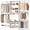 White, variant on 5FT Closet Organizer System with Wooden Drawers, 60 Inches Walk In Closet System With 5 Hanging Rods, Can Fit 1.58 to 6.8 FT with Reversible Hanging Shelving