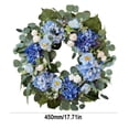 thumbnail image 2 of EWASWON Spring Wreath for Front Door, Blue and White Hydrangea Peony Floral Easter Decoration on Grapevine Base, Handmade Artificial Flower Wreath, 2 of 2