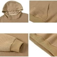 thumbnail image 5 of QPNGRP Men's Casual Pullover Lightweight Hoodie Long Sleeve Solid Waffle knitted Hooded Plus Size Khaki M, 5 of 6