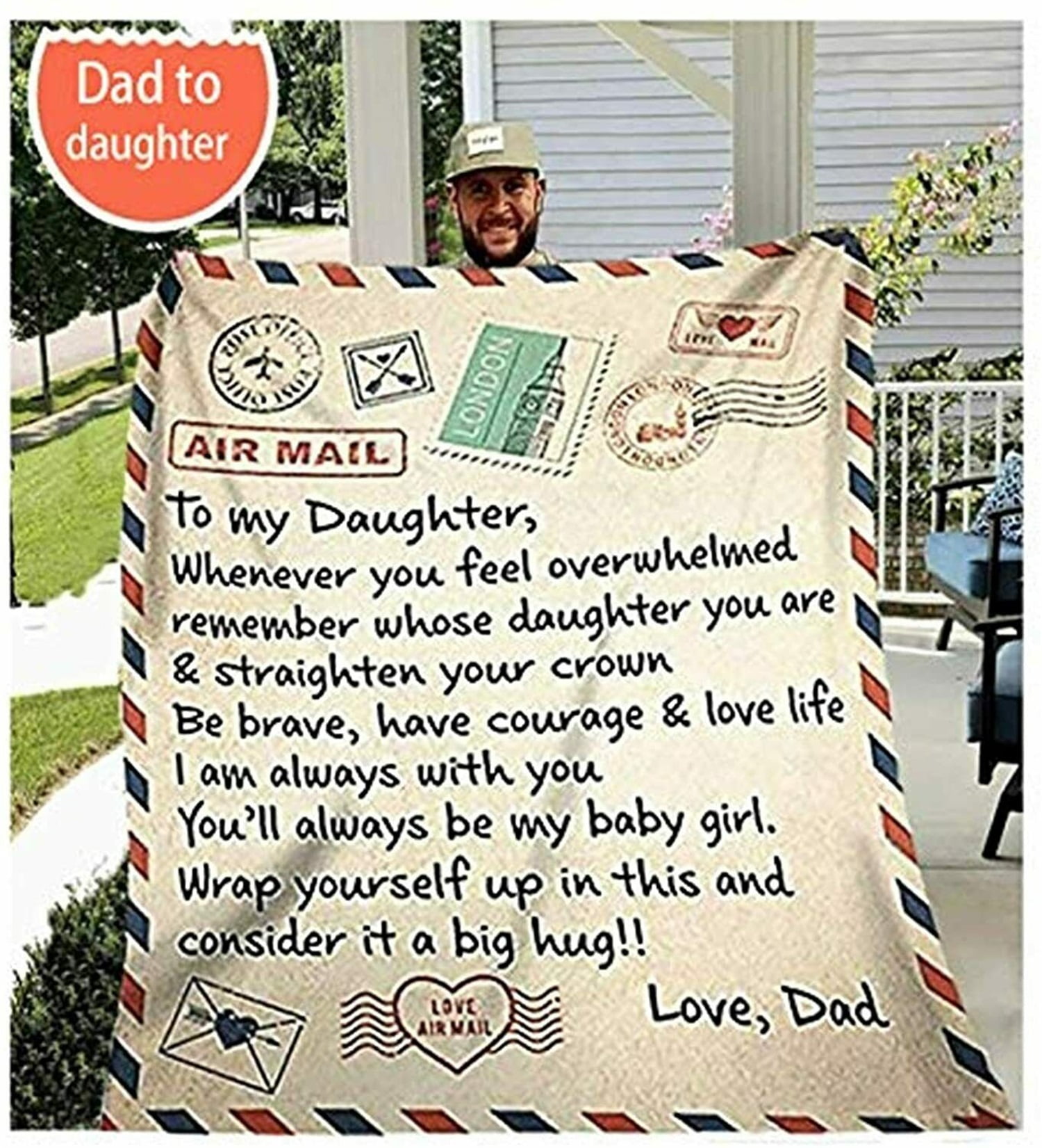 Quilt Customized Gifts for Men Women Kids Mom to My Daughter Whenever You Feel Overwhelmed Remember Whose Daughter You are Fleece Blanket Twin Size