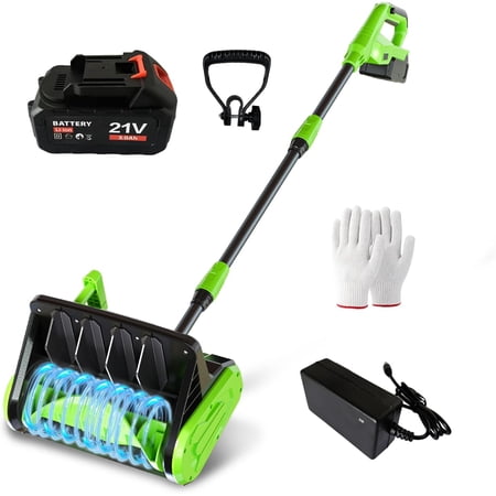 Cordless Snow Shovel, 13" Brushless Electric Snow Shovel with Battery and Charger, 7.8" Depth, 26FT Throw Distance, Cordless Snow Blower for Patio, Steps, Driveways & Walkways