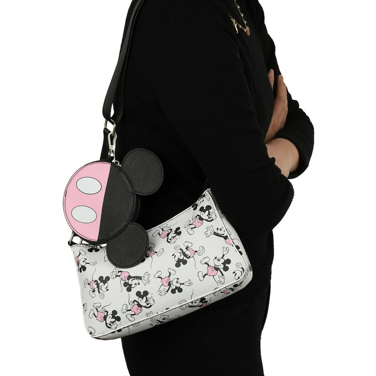 Disney Mickey Mouse Women s White Handbag With Removable Coin Purse Walmart