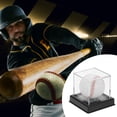 thumbnail image 5 of Uxcell 2pcs Caja de Exhibición de Béisbol con Base de Madera Cubo de Acrílico Transparente para Sostener, 5 of 5