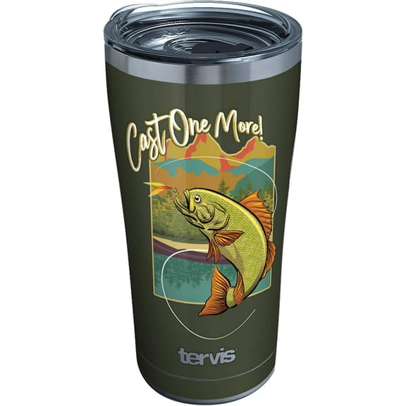 Tervis Fishing-Cast One More Triple Walled Insulated Tumbler, 20oz, Stainless Steel