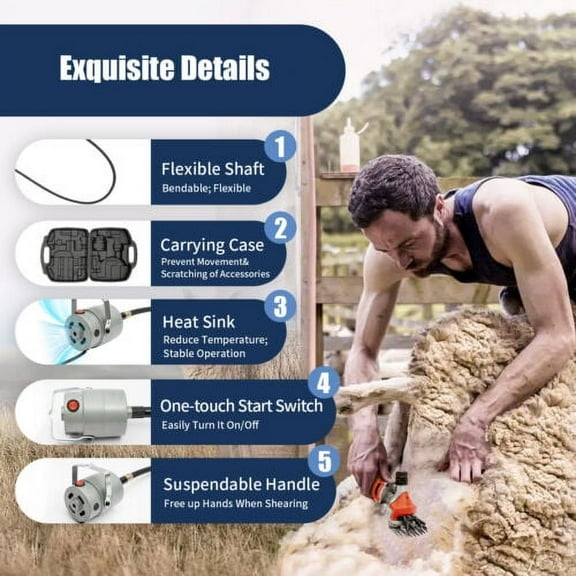 Sheep Shears 110V 750W Professional Heavy Duty Electric Shearing Clippers