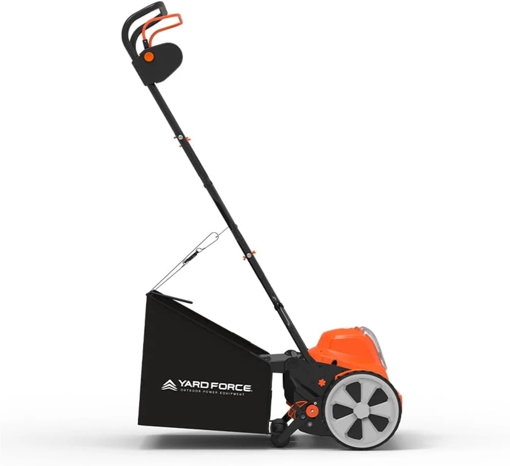 Yard Force Bermuda 15-inch Reel Mower, 20V Lithium-Ion, 2 Battery, Compact, 12 Gallon Bag, Clean Cut for Healthy Lawn