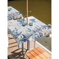 thumbnail image 2 of Outdoor Tablecloth with Umbrella Hole for Patio/Picnic/Party/Camping, Blue Jellyfish Coastal Waterproof Table Cloth Square Cover Washable, Beach Starfish Nautical Coral Retro (60"x 60"), 2 of 8