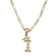thumbnail image 1 of Cadena y dije de brillos con corona de oro laminado letra I, 1 of 8