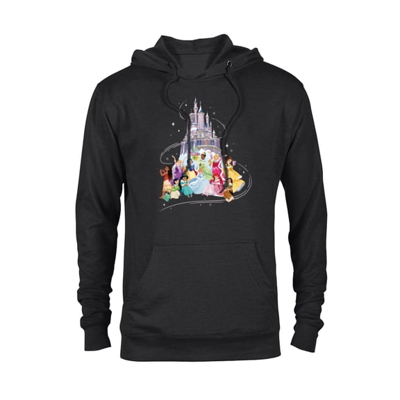 Disney Princess Sparkle Squad Christmas Holiday Castle - Pullover Hoodie for Adults - Customized-Black