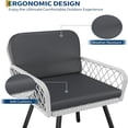 thumbnail image 3 of All-weather patio dining sillas set of 2-hand-woven rattan armchairs con cushions indoor/outdoor use gris para garden balcony deck backyard, 3 of 7