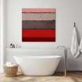 thumbnail image 3 of Red Grey Wall Art Painting on Canvas, Vintage Stripe Farmhouse Wood Grain Ombre Canvas Art Home Prints Wall Art Framed Modern Artwork for Living Room Bedroom Wall Decor 8x8in, 3 of 9
