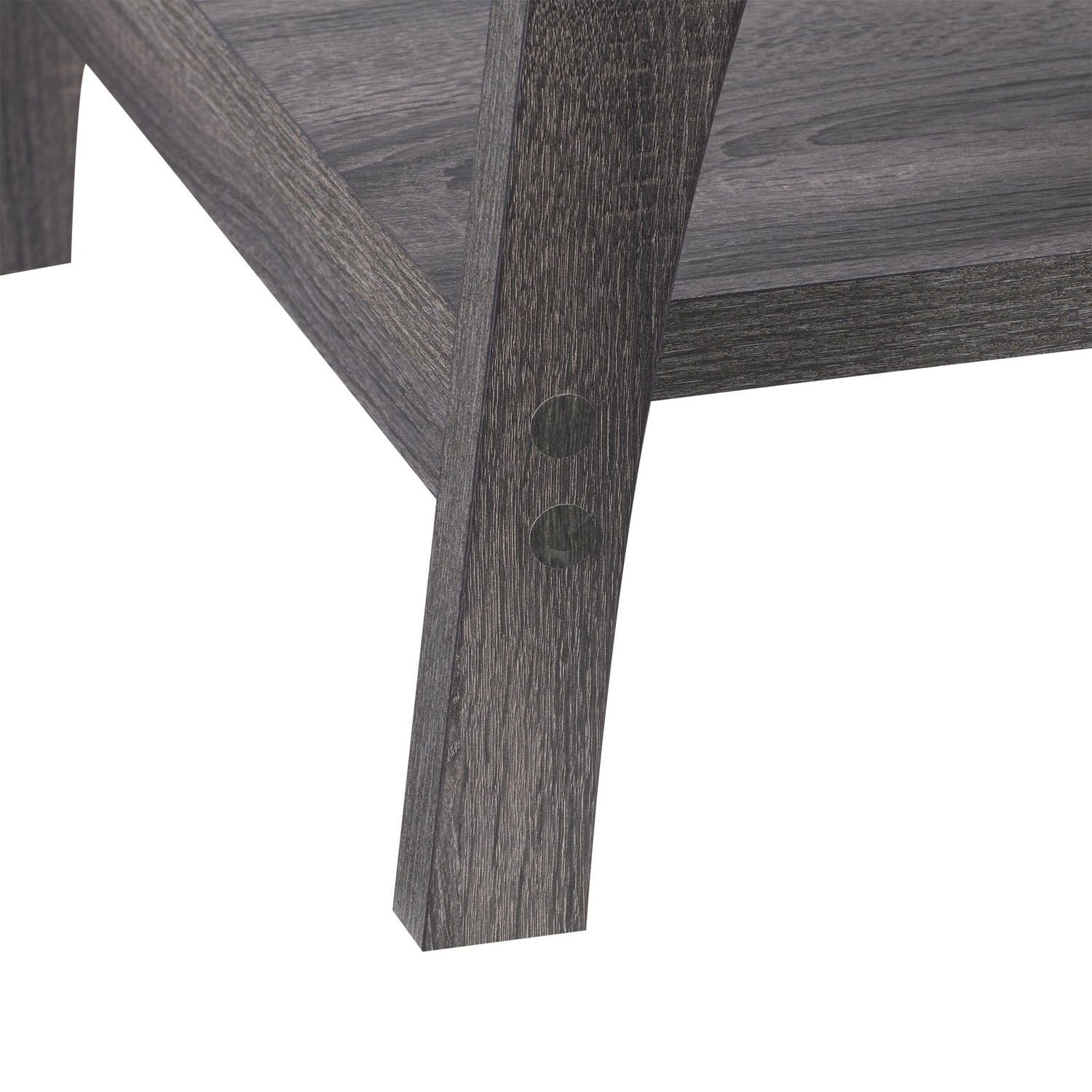 CorLiving Hollywood Mid-Century Modern Dark Grey Engineered Wood Two-Tier Indoor Coffee Table