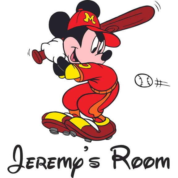 Playing Baseball Decal Childrens Wall Decal - Custom Vinyl Wall Art - Personalized Name - Baby Girls Boys Kids - Nursery Wall Decal Room Decals Wall Stickers Decorations Size (40x40 inch)