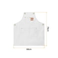 thumbnail image 2 of Unique Bargains Tabliers de Chef en Toile 75x68cm Sangle Réglable Imperméable Dos Croisé Tablier de Cuisine avec 2 Poches, Blanc, 2 of 6