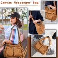 thumbnail image 4 of Canvas Messenger Bag Large Hobo Crossbody Bag with Multiple Pockets Casual Shoulder Tote Bag for Women and Men, 4 of 9