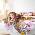 thumbnail image 4 of jejeloiu Rustic Highland Cow 7-Piece Bedding Comforter Set For Kids,Purple Check Colorful Flower Butterfly Print King Bedding Sets For Girls,Reversible, 4 of 7