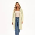 thumbnail image 3 of jehdhy Womens Winter Long Cardigan Sweaters Long Sleeve Open Front Hooded Coat Fall Fashion Casual Outwear Tops with Pocket, 3 of 7
