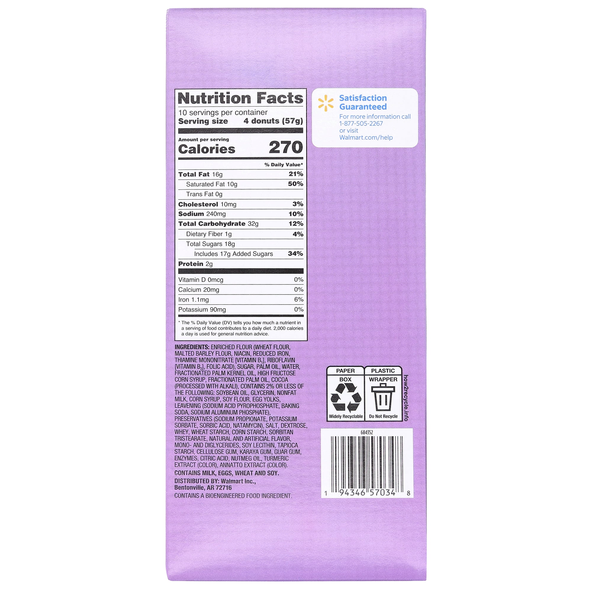 Great Value Frosted Mini Donuts, 2 oz, 10 Count