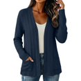 thumbnail image 3 of MSJUHEG Long Cardigans for Women Long Sleeve Sweaters Bolero Shrug Cardigan Sheer Crochet Tops Light Weight Cardigan Summer Cardigan Boho Cardigan Open Front Women's Fashion Navy S, 3 of 5