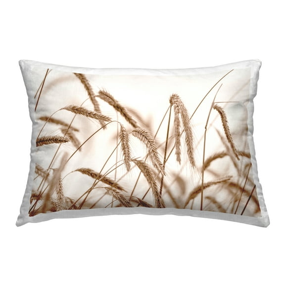 Stupell Industries Windswept Wheat Sprigs Decorative Printed Throw Pillow Design by Nancy Crowell.