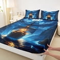 thumbnail image 5 of Manfei Magical Moonlit Sailboat Full Size Sheets for Kids Boys and Girls, Canyon Ocean Nautical Bed Sheets 4pcs, 1 Flat Sheet, 1 Fitted Sheet and 2 Pillowcases, 5 of 6