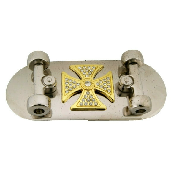Skate Boarders Skateboard Belt Buckle Skateboarding Chopper Gold Rhinestones New
