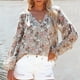thumbnail image 2 of Blusa Casual De Manga Larga Para Mujer, Blusas De Manga Acampanada Para Mujer De Gasa Para Viajes Para Mujer Para La Playa ANGGREK S colorido, 2 of 8