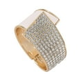 thumbnail image 1 of Pulsera abierta brillante y novedosa con dijes de diamantes de imitación sencillos, joyería decorativa Blanco, 1 of 9