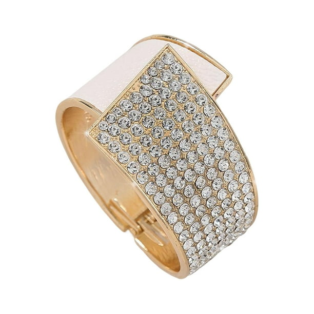 Brazalete abierto asimétrico shamjiam pulsera de cumpleaños Blanco