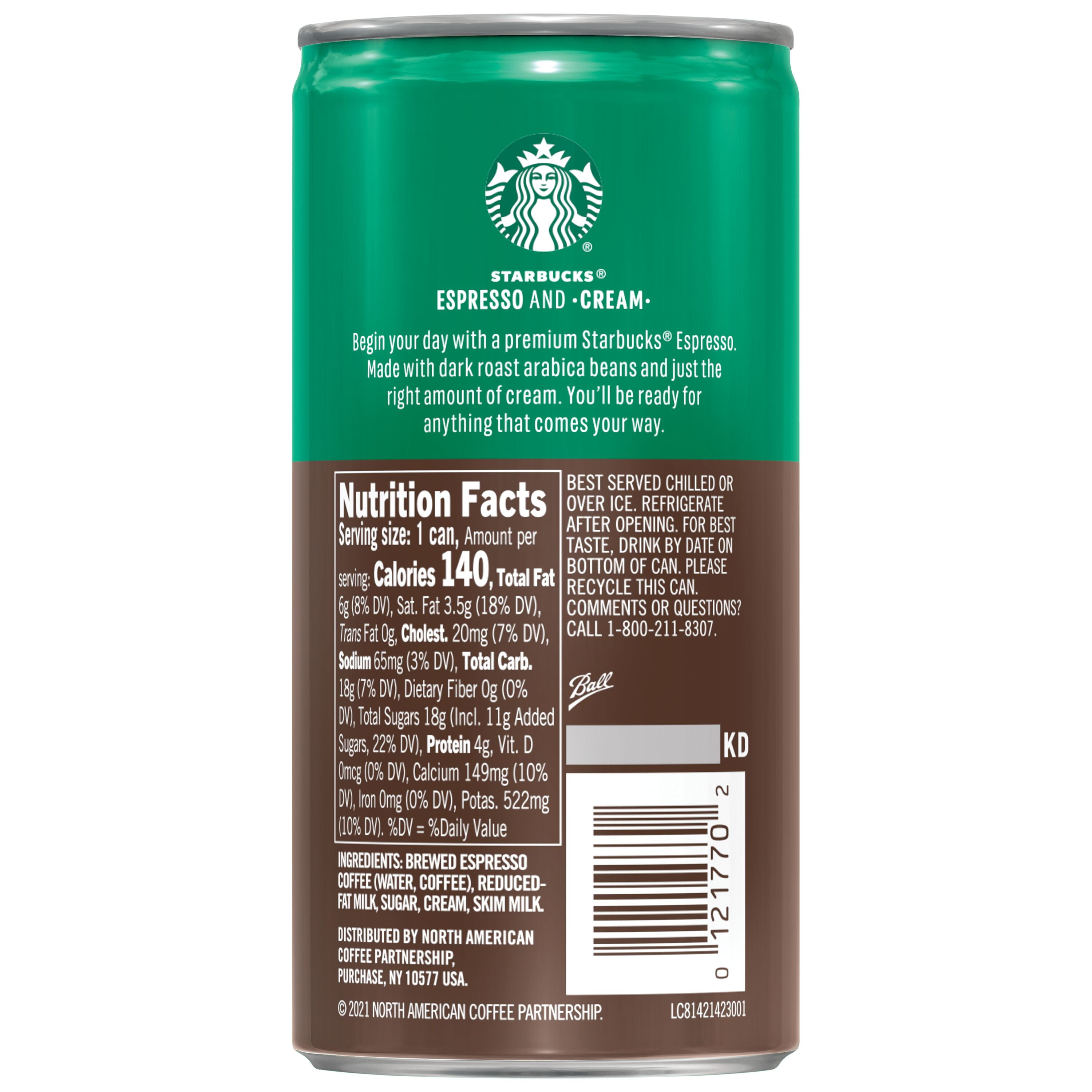 Starbucks Doubleshot Espresso Coffee Beverage, 6.5 oz Cans (4 Pack) Liquid