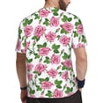 thumbnail image 2 of Wukai Rose Flowers Print Men's Short-Sleeved Mesh T-Shirt,Quick-Dry Short Sleeve Workout T-Shirt-X-Small, 2 of 8
