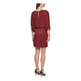 thumbnail image 2 of JESSICA HOWARD Womens Red Stretch Metallic Textured Poncho Sleeves Surplice Back Boat Neck Above The Knee Wear To Work Sheath Dress 14, 2 of 4