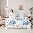 thumbnail image 4 of Erosebridal Teens Chic Flowers Daisy Bedding Comforter Set 7pcs,Girls Spring Garden Flying Butterflies Queen Bedding Sets,Blue White,Breathable Home Decor, 4 of 6
