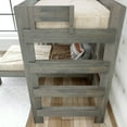 thumbnail image 3 of Plank+Beam Solid Wood Farmhouse Twin over Twin L-Shaped Bunk Bed Bed with Desk, Driftwood, 3 of 5