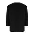 thumbnail image 4 of TKLPEHG 3/4 Sleeve Shirts for Women Plus Size Crew Neck Three-quarter Sleeve Tshirt Loose Fitted Classic Solid Color Tshirt Basic Tops Summer Casual Blouses (Black,XXL), 4 of 6