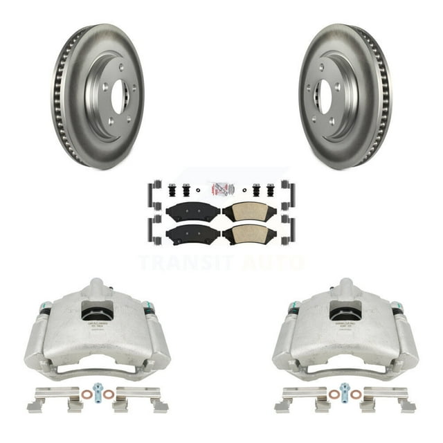 Transit Auto Front Disc Brake Caliper Coated Rotors and Ceramic Pads Kit for Car Buick Pontiac LaCrosse Grand Prix Allure Montana Chevrolet Uplander Terraza Saturn Relay KCG-100230N