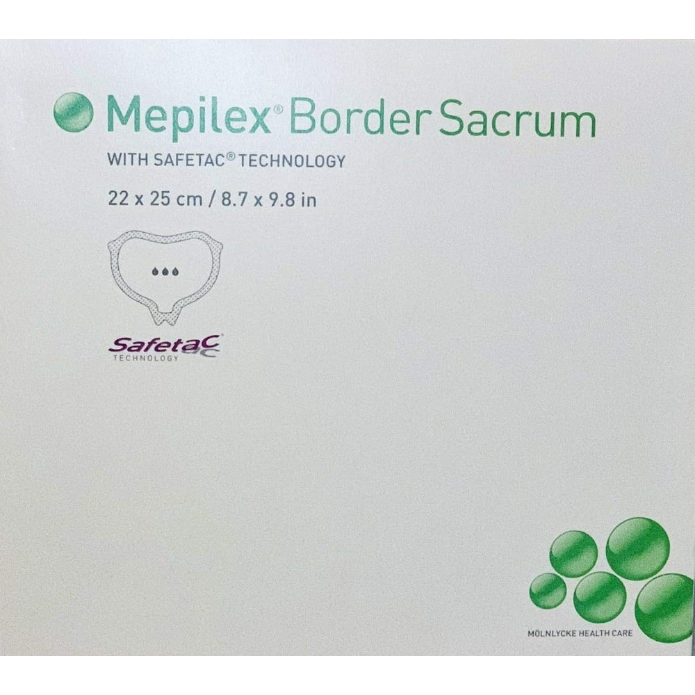 Mepilex Border Sacrum Dressing 8.7"x9.8" (22x25cm) Safetec (Box of 10