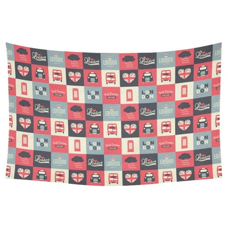 - GCKG Union Jack Flag London Telephone Box Tapestry Wall Hanging British Flag Vintage Wall Decor Art Cotton Linen for Home Decoration 90 x 60 Inches