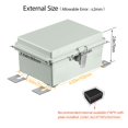 thumbnail image 2 of FrostHike Junction Box, Hinged Clear Cover Stainless Steel Latch ABS Plastic IP67 Waterproof, Outdoor Electrical Enclosure with Mounting Plate, Project Box for Electronics,8.2"x4.2"x2.9", Grey, 2 of 5