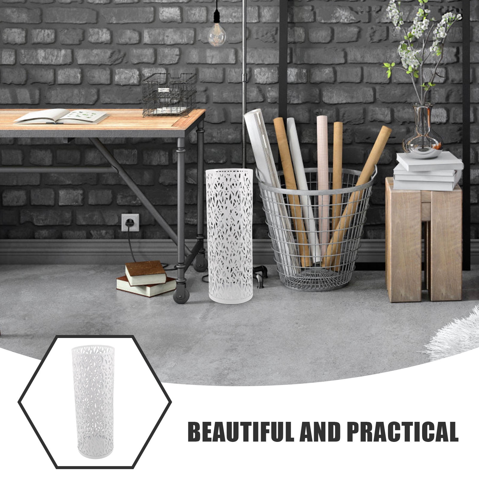 HEMOTON Umbrella Base Umbrella Bucket Office 42.00X15.00X15.00CM White
