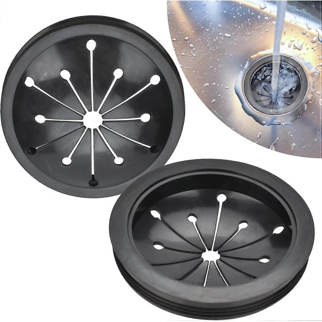 KAIYANG Paquete de 2 protectores contra salpicaduras para triturador de basura, deflector de fregadero con collar de 3-1/8 pulgadas, tapón para triturador de basura compatible con Waste King