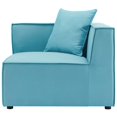 thumbnail image 4 of Sofa Corner Chair, Fabric, Blue, Modern Contemporary Urban Design, Outdoor Patio Balcony Cafe Bistro Garden Furniture Hotel Hospitality, 4 of 7
