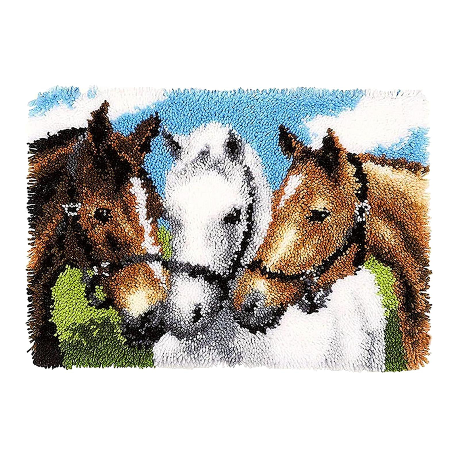 Horse Mother Love Latch Hook Rug Kits for Adults Blank Canvas -  Canada  in 2023