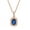 Blue, variant on Sparkling Cubic Zirconia Square Cut Pendant Necklace Birthstone Rose Gold Plated Necklace Jewelry for Women or Teens