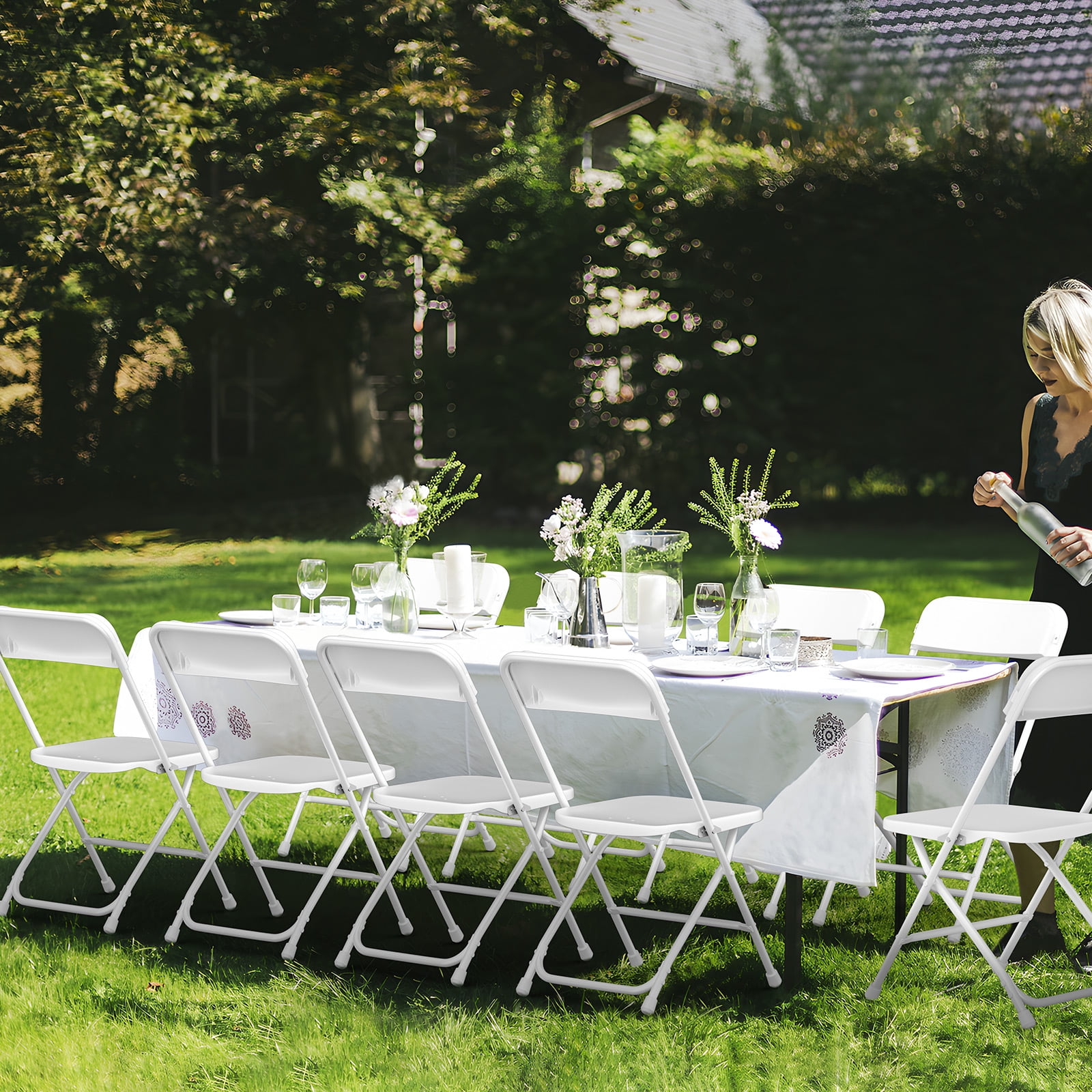 Capri White Plastic Folding Chair 10-Pack photo 3
