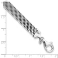 thumbnail image 5 of Sterling Silver Rhodium-plated Polished 7.5in 8mm Mesh Woven Bracelet, 5 of 6